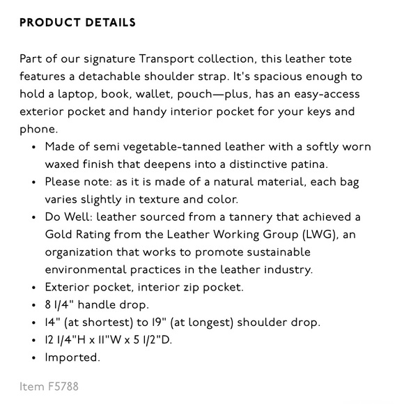 *SOLD* Madewell Medium Transport Tote - Picture 2 of 8